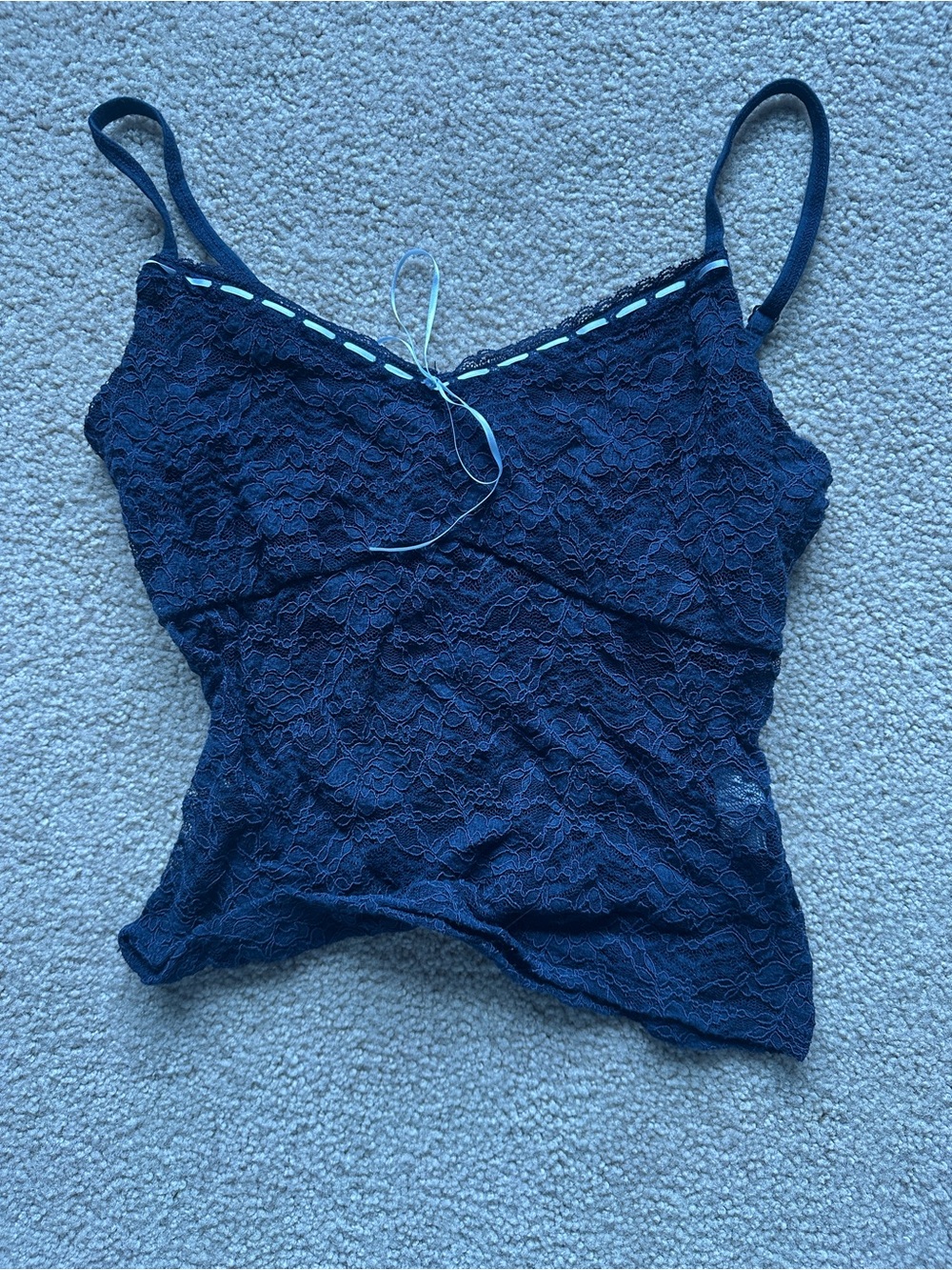 Lace Cami Tank Top - Navy